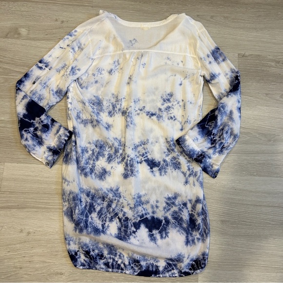 Roberta Roller Rabbit Blue Tie Dye Cotton Shirt Dress Coverup- XS/S - Picture 4 of 6